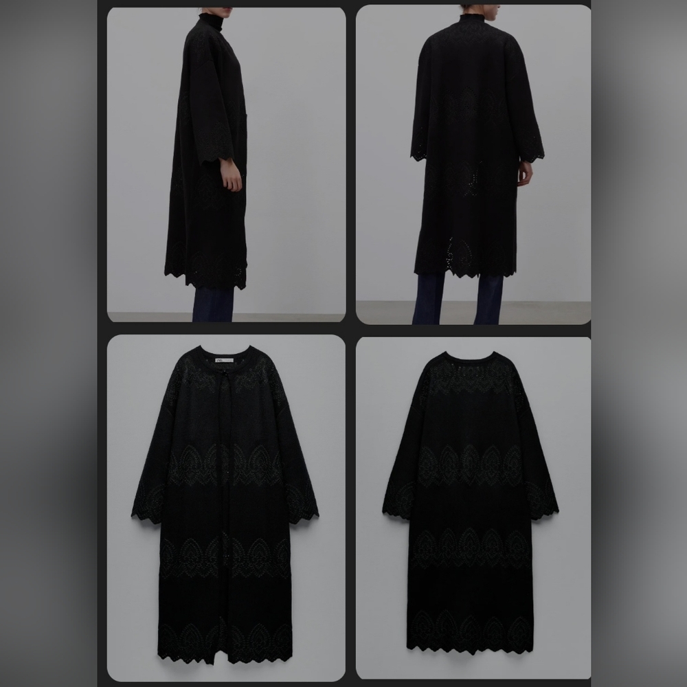 Zara Eyelet Sweater Coat